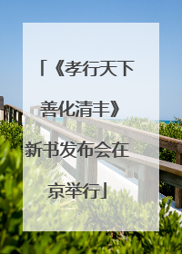《孝行天下 善化清丰》新书发布会在京举行