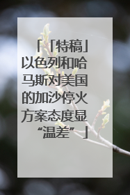 「特稿」以色列和哈马斯对美国的加沙停火方案态度显“温差”