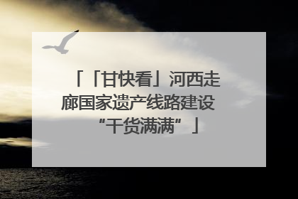 「甘快看」河西走廊国家遗产线路建设“干货满满”