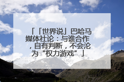 「世界说」巴哈马媒体社论：与谁合作，自有判断，不会沦为“权力游戏”