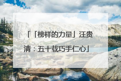 「榜样的力量」汪贵清：五十载巧手仁心