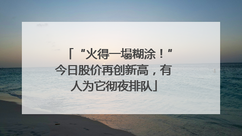 “火得一塌糊涂！”今日股价再创新高，有人为它彻夜排队