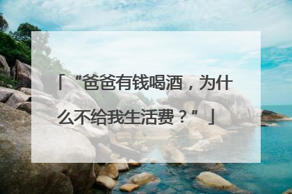“爸爸有钱喝酒，为什么不给我生活费？”