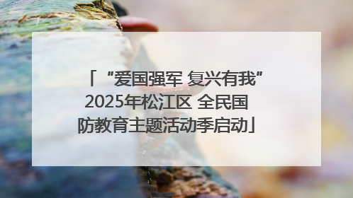 “爱国强军 复兴有我”2025年松江区 全民国防教育主题活动季启动