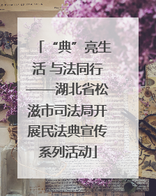 “典”亮生活 与法同行——湖北省松滋市司法局开展民法典宣传系列活动