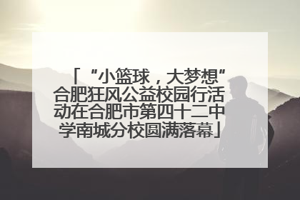 “小篮球，大梦想”合肥狂风公益校园行活动在合肥市第四十二中学南城分校圆满落幕