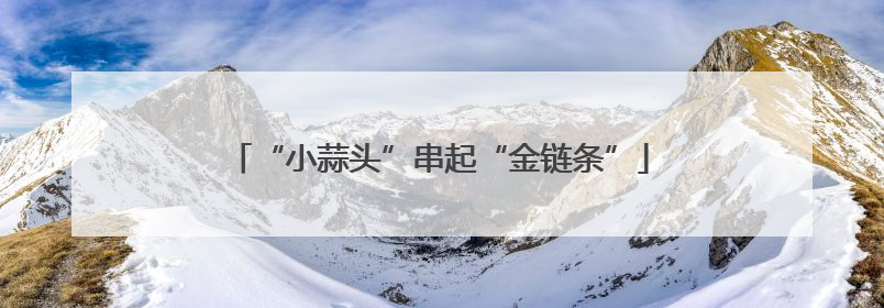 “小蒜头”串起“金链条”