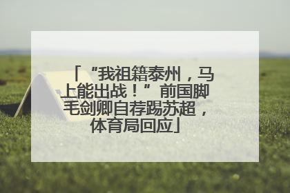 “我祖籍泰州，马上能出战！”前国脚毛剑卿自荐踢苏超，体育局回应