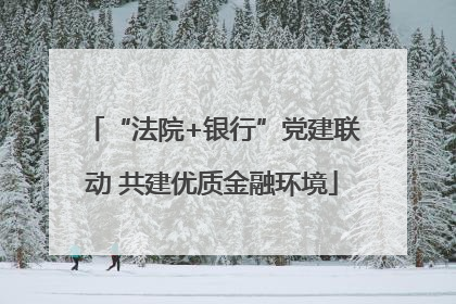 “法院+银行”党建联动 共建优质金融环境