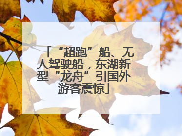 “超跑”船、无人驾驶船，东湖新型“龙舟”引国外游客震惊
