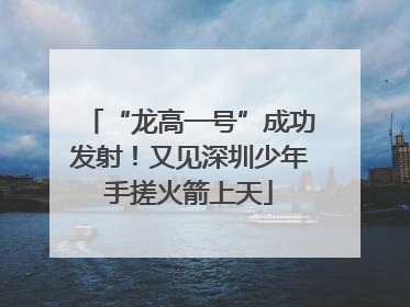 “龙高一号”成功发射！又见深圳少年手搓火箭上天