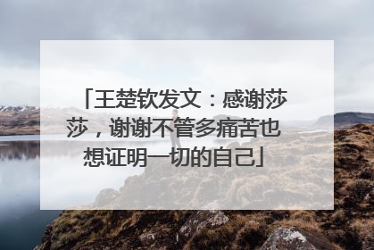 王楚钦发文：感谢莎莎，谢谢不管多痛苦也想证明一切的自己