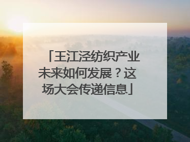 王江泾纺织产业未来如何发展？这场大会传递信息