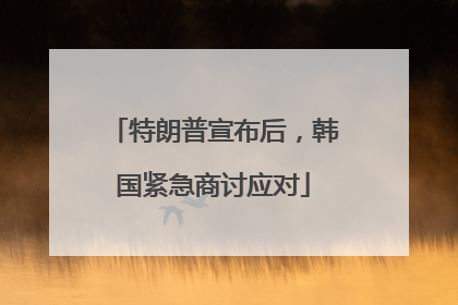 特朗普宣布后，韩国紧急商讨应对