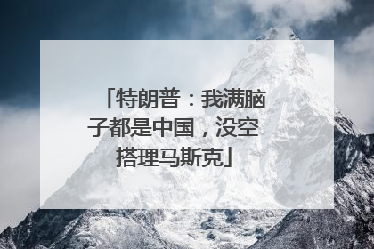 特朗普：我满脑子都是中国，没空搭理马斯克