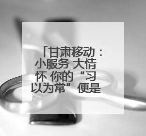 甘肃移动：小服务 大情怀 你的“习以为常”便是他们的满分答案