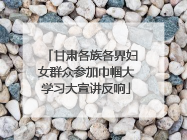 甘肃各族各界妇女群众参加巾帼大学习大宣讲反响