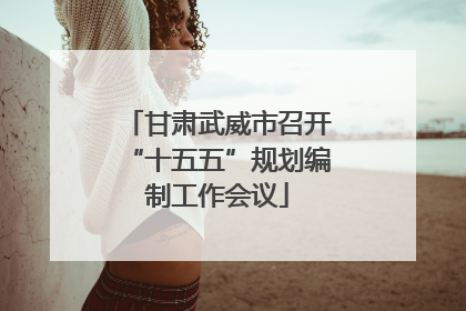 甘肃武威市召开“十五五”规划编制工作会议