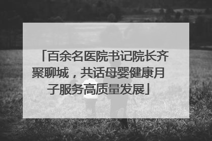百余名医院书记院长齐聚聊城，共话母婴健康月子服务高质量发展