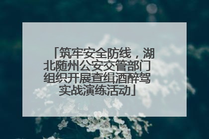 筑牢安全防线，湖北随州公安交管部门组织开展查缉酒醉驾实战演练活动