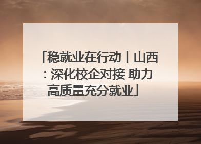 稳就业在行动丨山西：深化校企对接 助力高质量充分就业