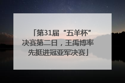 第31届“五羊杯”决赛第二日，王禹博率先挺进冠亚军决赛