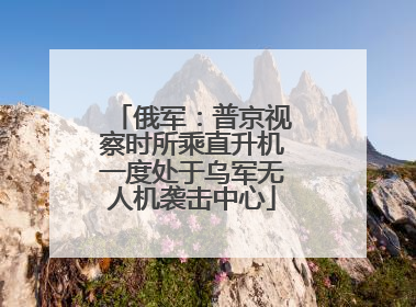 俄军：普京视察时所乘直升机一度处于乌军无人机袭击中心