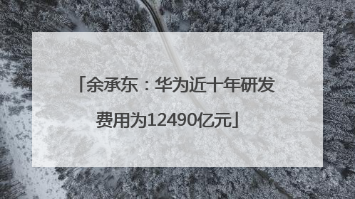 余承东：华为近十年研发费用为12490亿元