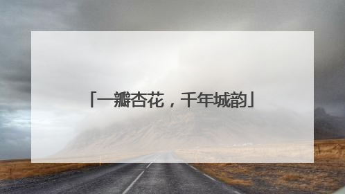 一瓣杏花，千年城韵