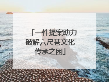 一件提案助力破解六尺巷文化传承之困
