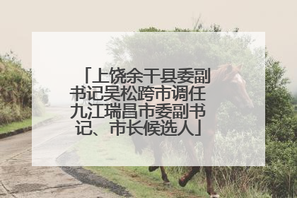 上饶余干县委副书记吴松跨市调任九江瑞昌市委副书记、市长候选人