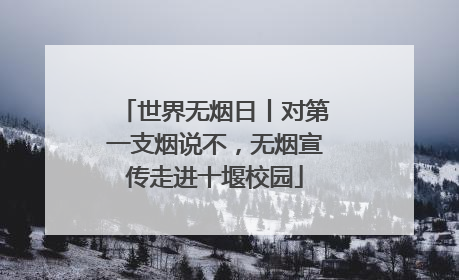 世界无烟日丨对第一支烟说不，无烟宣传走进十堰校园