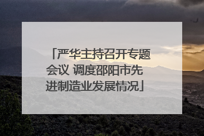 严华主持召开专题会议 调度邵阳市先进制造业发展情况