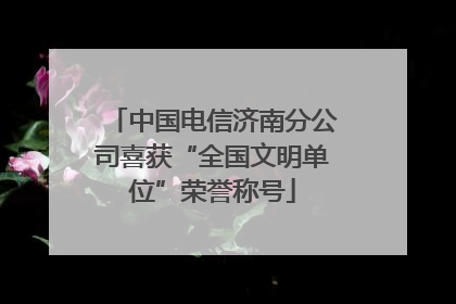 中国电信济南分公司喜获“全国文明单位”荣誉称号