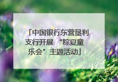 中国银行东营垦利支行开展 “粽夏童乐会”主题活动