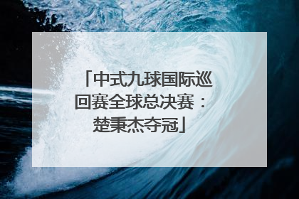 中式九球国际巡回赛全球总决赛：楚秉杰夺冠