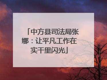 中方县司法局张娜：让平凡工作在实干里闪光