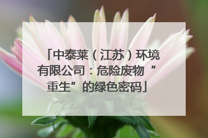 中泰莱（江苏）环境有限公司：危险废物“重生”的绿色密码