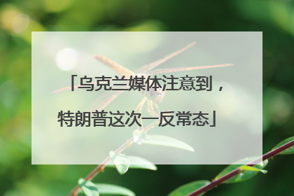乌克兰媒体注意到，特朗普这次一反常态
