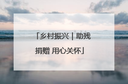 乡村振兴｜助残捐赠 用心关怀