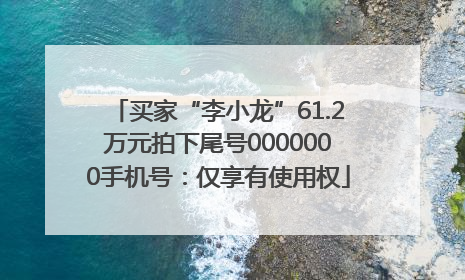 买家“李小龙”61.2万元拍下尾号0000000手机号：仅享有使用权