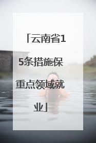 云南省15条措施保重点领域就业