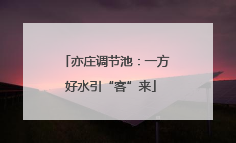 亦庄调节池：一方好水引“客”来