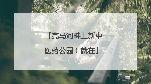亮马河畔上新中医药公园！就在