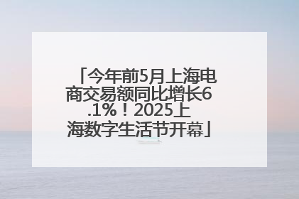 今年前5月上海电商交易额同比增长6.1%！2025上海数字生活节开幕