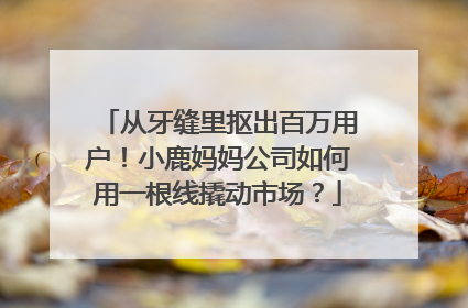 从牙缝里抠出百万用户！小鹿妈妈公司如何用一根线撬动市场？