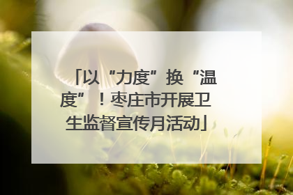 以“力度”换“温度”！枣庄市开展卫生监督宣传月活动