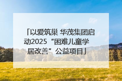 以爱筑巢 华茂集团启动2025“困难儿童学居改善”公益项目