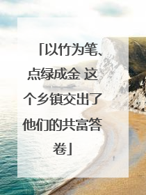以竹为笔、点绿成金 这个乡镇交出了他们的共富答卷