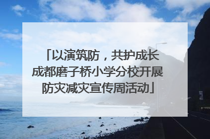 以演筑防，共护成长 成都磨子桥小学分校开展防灾减灾宣传周活动